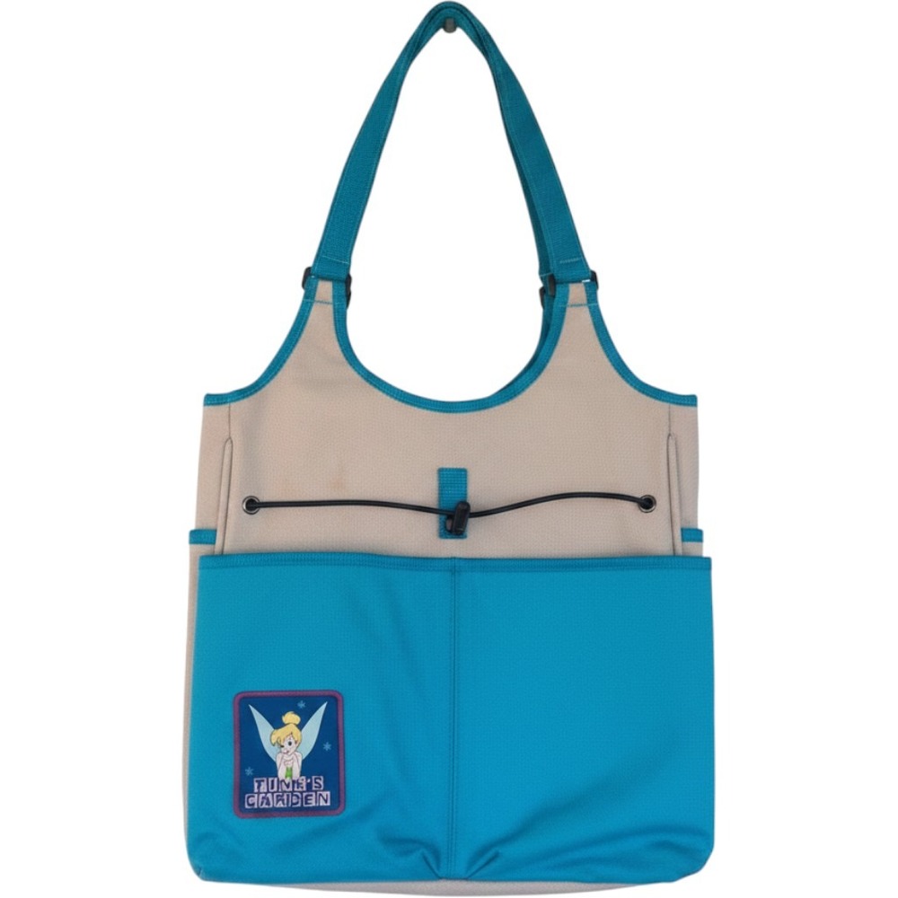Disney Tinker Bell Tote Bag Womens Large Blue Tink's Garden Canvas Fairycore Y2K
